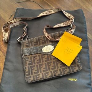 Fendi Crossbody Bag, approx 10yrs old; good shape except metal needs polishing
